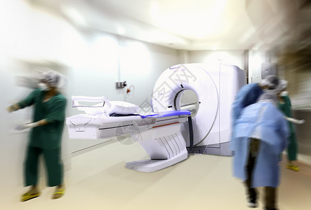 武汉护士Covid -19病人离开后 技术员和护士负责清洁CT扫描室的清洁背景