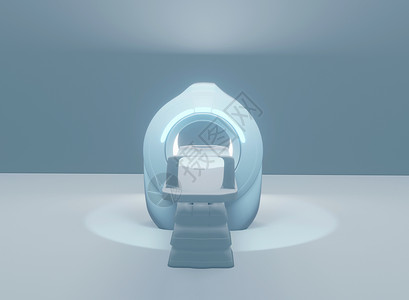 在紫色背景上隔离的多探测器CT扫描仪计算地形学 3D 插图扫描器专注诊断技术射线机器轴向医生考试医学背景