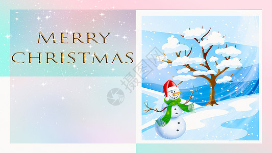 龙年风格贺卡圣诞贺卡上贴着雪人的形象日历惊喜插图丝带假期打印邀请函季节钟声雪花背景