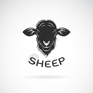 动物形象设计白色背景的羊头设计矢量 易于编辑的多层矢量说明 农场动物组织背景
