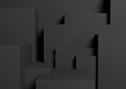 黑色 深灰色 黑白 3D 渲染产品展示台或站立简单 最小 抽象 不对称背景或墙纸 用于产品摄影或广告城市剪影背景图片