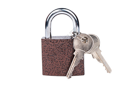 锁定键金属安全白色钥匙合金挂锁保障背景图片