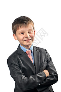 男生的肖像青少年学校白色快乐学生男性瞳孔孩子乐趣喜悦图片