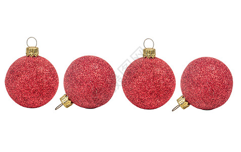 红色闪光圣诞球4个红圣诞球玩具墙纸假期乐趣季节庆典传统装饰品装饰风格背景