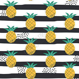 菠萝图案本子矢量无缝的夏季模式 配有菠萝背景