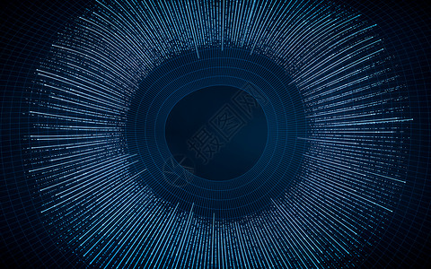 网络空间 有亮波线 3D投影粒子技术漩涡网格全息高科技辉光蓝色流动商业背景图片