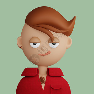 3D 微笑男人的卡通阿凡达风格成人头像玩具男性设计3d潮人体验角色背景图片