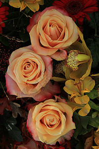 大粉红玫瑰花团体鲜花玫瑰粉色花瓣婚礼花束新娘浪漫背景图片