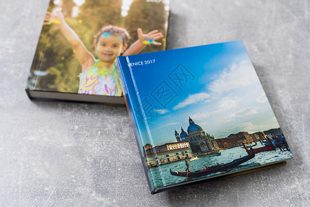 带旅游照片的相册专辑记录夫妻收藏剪贴簿房子女士记忆画廊旅行海滩背景图片