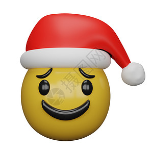圣诞老人头圣诞节和新年玩具派对喜悦渲染庆典情感帽子红帽3d符号背景
