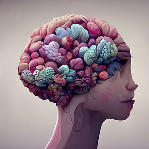人类大脑的美丽插图头脑智力健康医疗心理医疗保健图片