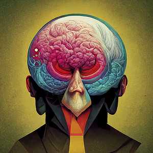 人类大脑的美丽真实的插图 笑声心理健康头脑医疗医疗保健智力背景图片
