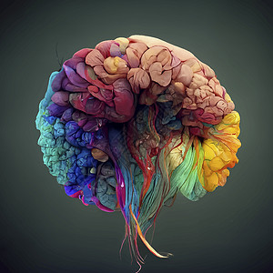 人类大脑的美丽插图头脑智力医疗保健心理健康医疗背景图片
