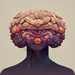 人类大脑的美丽插图头脑医疗智力医疗保健心理健康背景图片