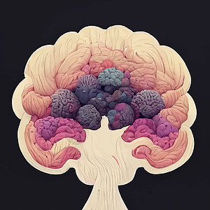 人类大脑的可爱插图健康医疗医疗保健智力头脑心理背景图片