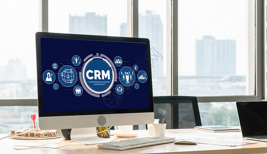 列表流程关系用于 CRM 业务的现代计算机上的客户关系管理系统忠诚解决方案客户软件顾客按钮数据库服务办公室工具背景