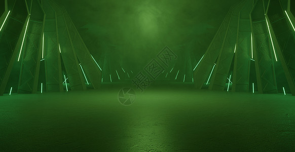 奇妙的奇异 有趣的烟雾体量 浅绿绿绿色夜幕背景壁纸 3D Render背景