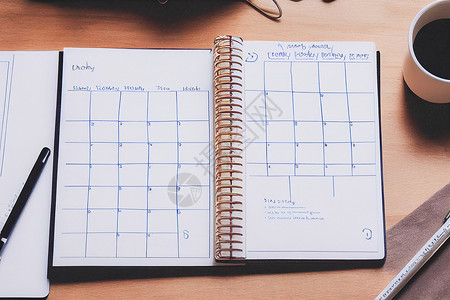 在 日历书 上的会议议程 有空白清单 从概念上进行规划白色办公室文档工作职场假期数字商业笔记本日记背景图片