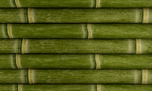 绿竹栅栏背景 绿色竹竹横向现实的纹理图片