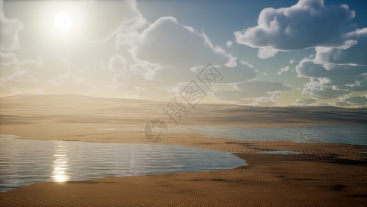 激光点云4K 60fps 有云的超现实沙漠环境 这是科学幻觉真实背景电子游戏激光技术拱廊游戏小说太空电脑图形土地背景