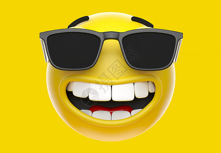眨眼笑带着太阳镜笑得开心的黄色面容微笑 面带面部表情图标背景