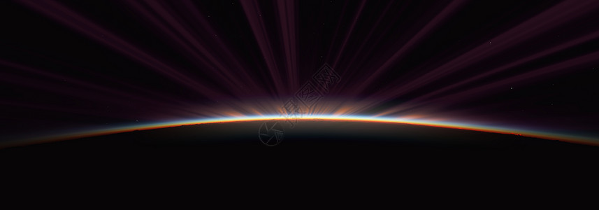 地球边缘从太空极光3d渲染的日出勘探阳光气氛地平线日落科学辉光边缘行星地理背景