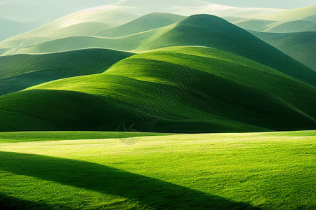 风景图标素材具有绿色山丘的抽象背景背景