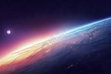 3d成为太空艺术 外星星球  紫色天空的幻想景观行星星星外星人小说科幻风景月亮世界星系科学背景图片
