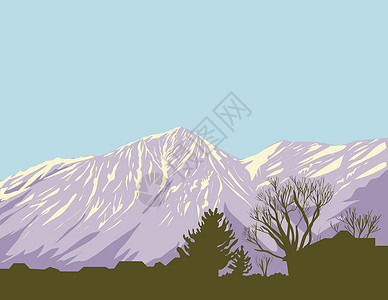 Tahoe湖南招贴画地标管理打印插图工程山脉项目娱乐国家休闲背景图片