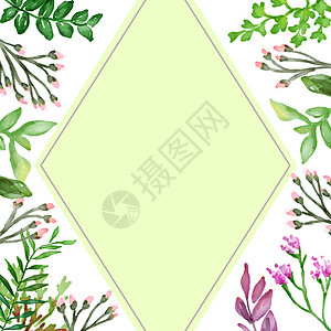 水彩花框 用于设计结婚卡的克里珀花朵设计 落花花 孤立元素背景