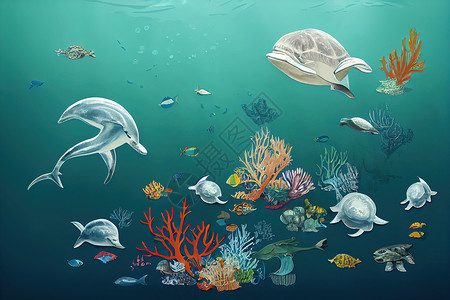 海洋世界海报拯救我们的海洋吧 世界海洋日设计与背景