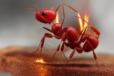 3D 现实红色进口火蚁高清图片