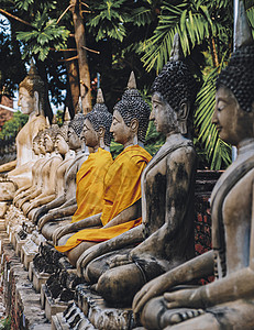 曼谷大城大城府 泰国天线佛教徒旅行宝塔雕塑寺庙建筑艺术王国假期背景