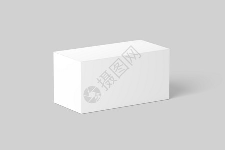 包装盒子样机宽矩形盒白白3D条店铺产品样机推广广告纸盒纸板嘲笑渲染盒子背景