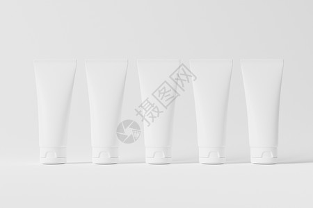 塑料样机3D型代谢立体装箱白板制成的白板模具营销洗剂品牌插图管子渲染凝胶产品推广塑料背景