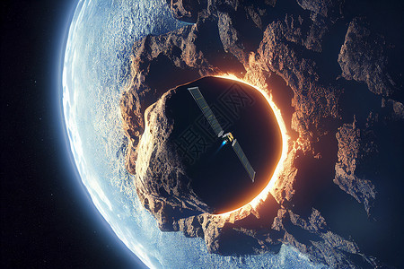 地球石头素材DART 小行星防御测试任务 由美国航天局提供的图像元件3D投影石头宇宙灾难世界科学危险轨道流星天文学末日背景
