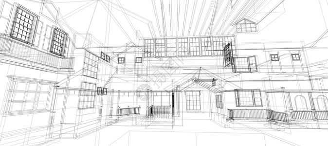 横断面数字智能技术抽象背景建筑内部3D白底电线框架建造工程内建三德白面铁丝机 图1墙纸系统创造力横幅自动化活力推介会连接商业蓝色背景