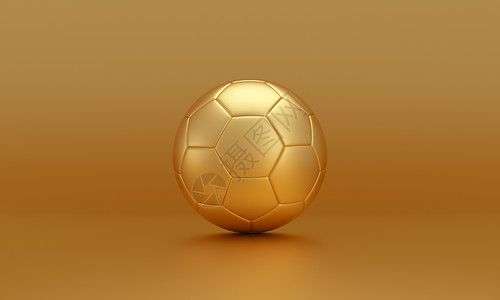 金色足球球在金色背景中被孤立背景图片