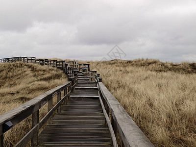 北固楼沙丘  锡尔特  北海  西部地带蓝色地平线沿海天气海岸海岸线人行道木头楼梯日落背景