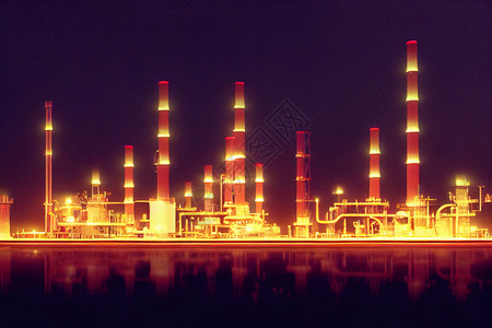 工业界面素材工程师油气发电厂能源工业夜光智能灯背景