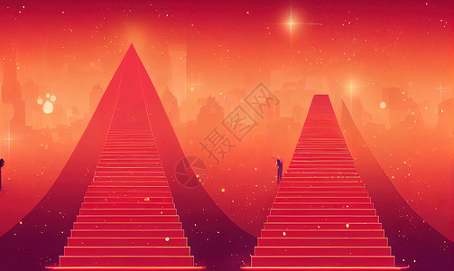 红地毯宝莱坞阶段马龙台阶亮金背景图片
