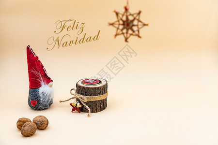 写有文字的贺卡费利兹·纳维达和红色 棕色 黑色 蜜色和白色-圣诞墙纸背景图片