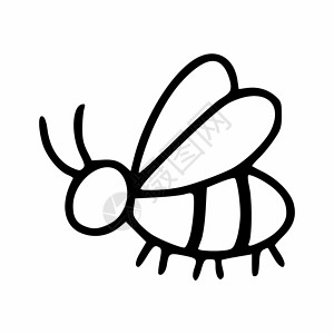 开豪车蜜蜂元素涂鸦风格的可爱蜜蜂 有蜜蜂的孩子的图画书 带昆虫的卡片 供孩子们上课载体甲虫动物假期翅膀海报明信片蝴蝶打印染色背景