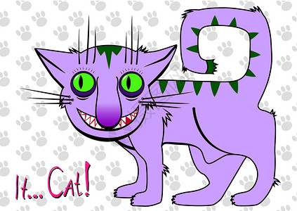 绿色眼睛小猫猫类爪子耳朵毛皮宠物漫画插图哺乳动物卡通片动物眼睛设计图片