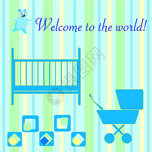 侄子新生儿新出生欢迎卡分娩孙子母爱兄弟运输幸福婴儿期婴儿车男生孩子设计图片