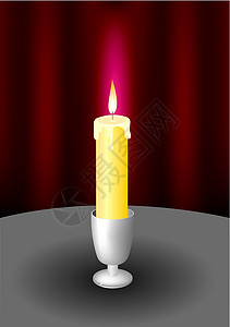 蜡烛和火 矢量图解背景图片
