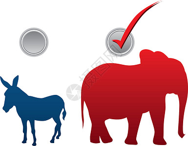 美洲动物美洲选举矢量插图政治红色国家爱国投票流行音乐蓝色动物派对吉祥物设计图片