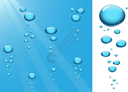 绘画水滴素材水中的泡泡阴影电脑液体插图反射水滴蓝色玻璃圆圈团体设计图片