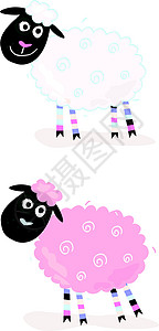 咩卡通羊羊插图微笑绘画农场动物哺乳动物失眠农家院卡通片农民设计图片