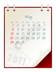 日历纸2011年5月办公室插图笔记螺旋季节杂志笔记本回忆日历木板设计图片